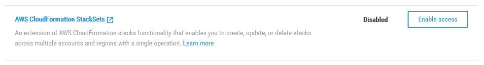 Screenshot before stacksets enabled