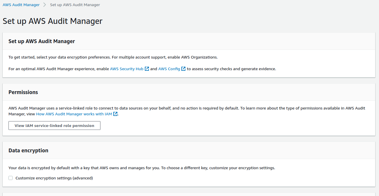 Audit Manager Settings