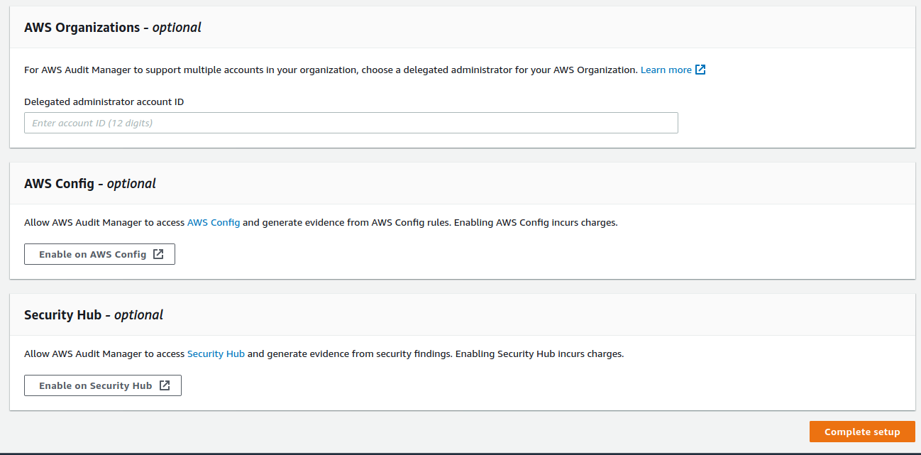 Audit Manager Settings